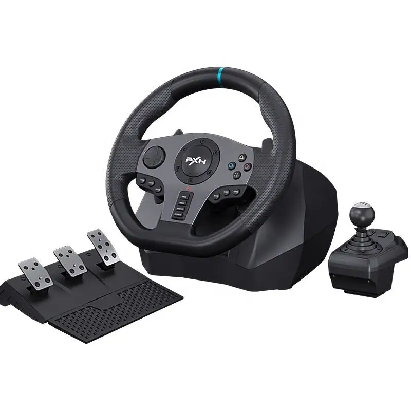 New PXN V9 Vibration 900 Degree Gaming Racing Steering Wheel Pedal And Gear Stick Set For PC/Ps3/Ps4/Switch/Xboxone