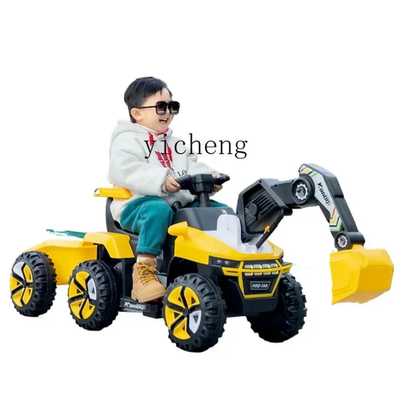 Children's Excavator Can Sit People Digging Hook Machine Electric Engineering Car Excavator Toy Car