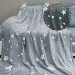 Glow in The Dark Moon coperta per ragazzi e ragazze coperta luminosa compleanno per bambini Toddlers accogliente morbida biancheria da letto tappeto per camera