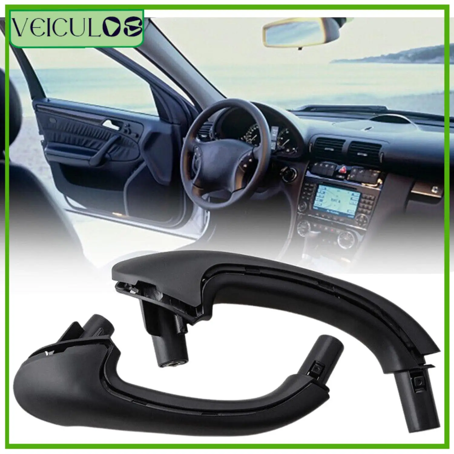 1Pair Black Left+Right Front Interior Door Handles 2038101551 2038101651 For Mercedes Benz W203 C-Class Car Accessories Part