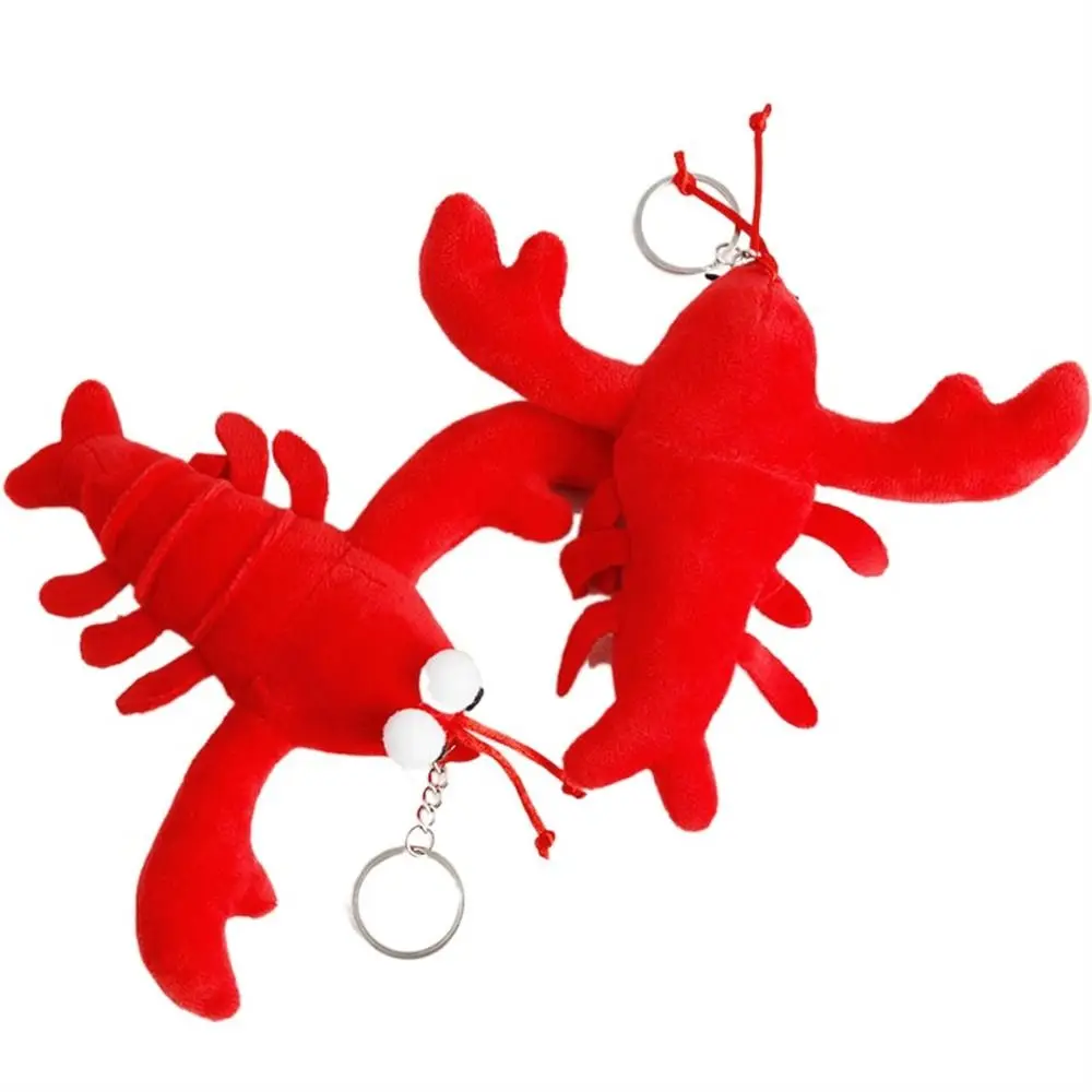 Decoration Crayfish Red Lobster Stuffed Animal Car Key Accessories Bag Pendant Keyring Stuffed Keychain Plush Toy Keychains