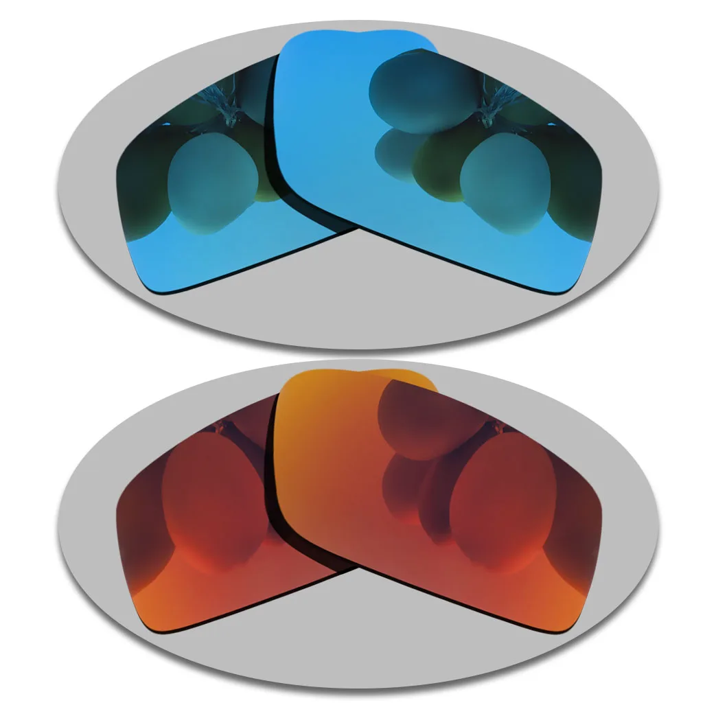 

Sky Blue&Fire Red Lenses Replacement For-Spy Optic Logan Polarized Sunglasses