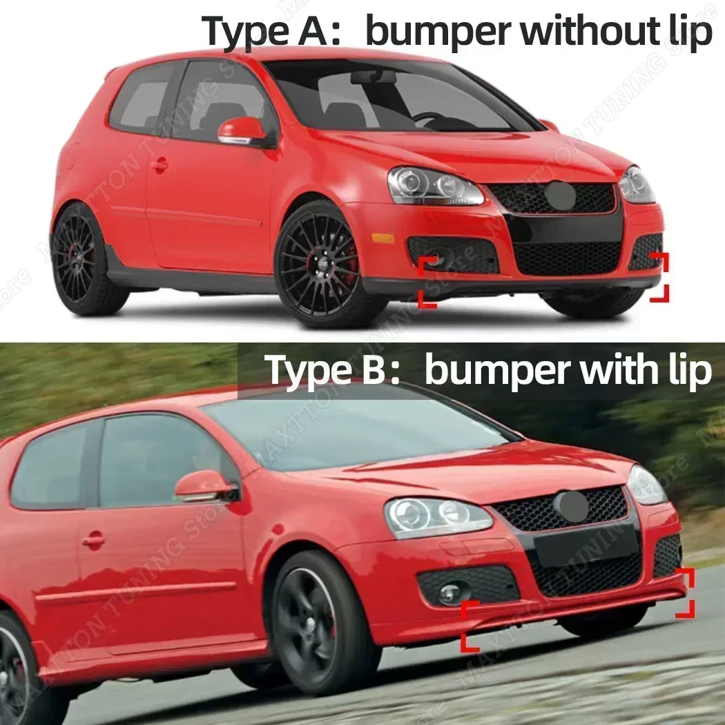 Front Bumper Accessories For VW Golf 5 MK5 GTI 2006-2009 Diffuser Spoiler Lip Splitter Guard Deflector Body Kit Cover Tuning