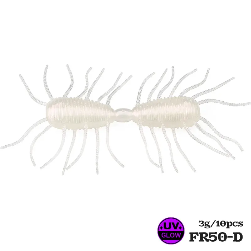 TSURINOYA 50mm 3g 10pcs Zachte Vissen Lokken FAERIE Worm Kunstmatige Siliconen Zacht Aas Voor Bass Forel Ajing vissen Rig Swimbait