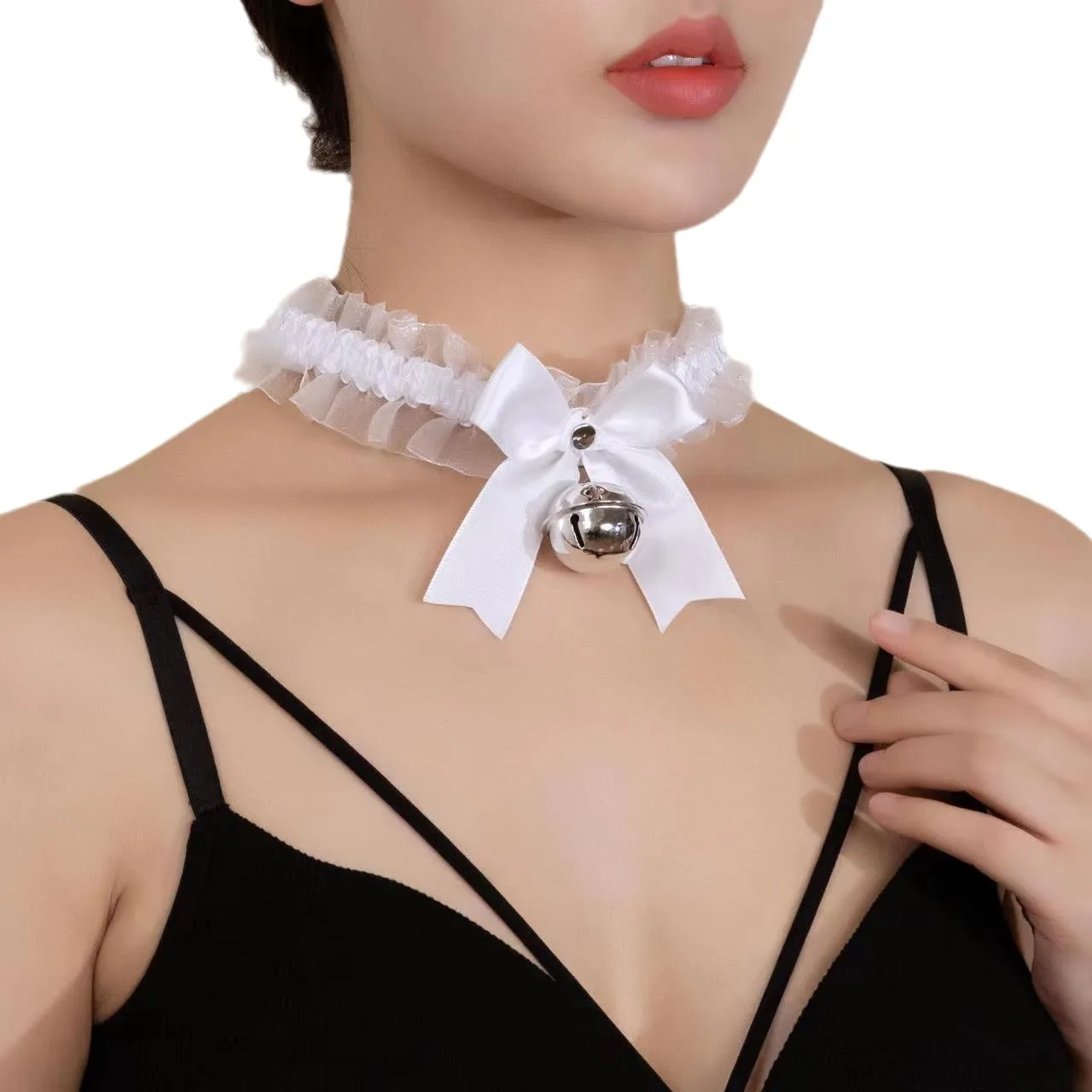 Cute Fashion Creative Women Gothic Simple Sexy Lace Collar Pendant Bow Knot Bell Choker Necklace Dress Girls Party Jewelry