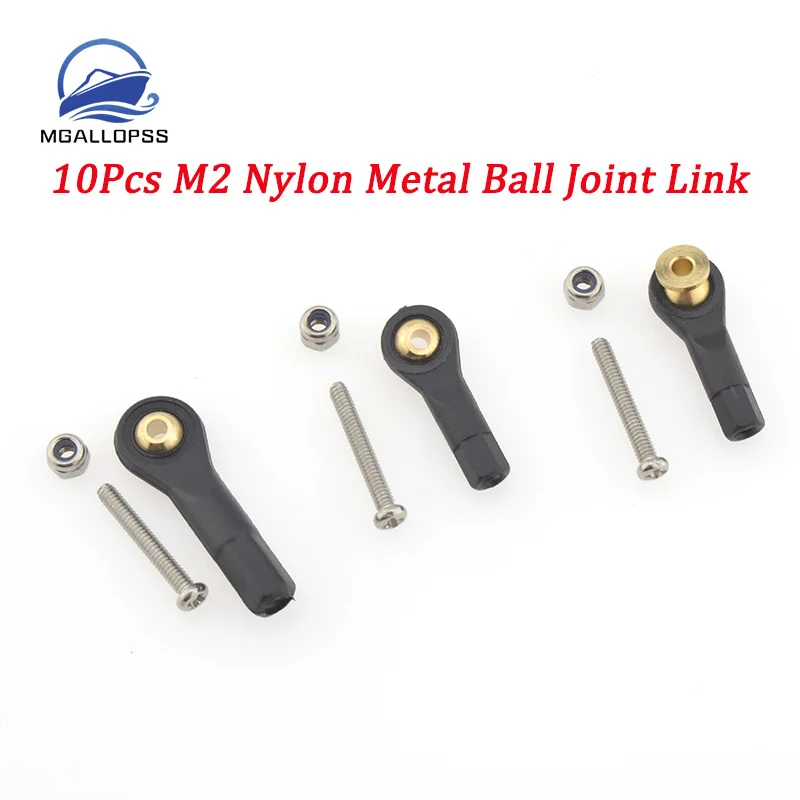 

10pcs Plastic M2 Rod End (Ball End / Ball Joint) with Screw for RC Boat/ Airplane/ Truck /Buggy Crawler /RC Cars for Adults