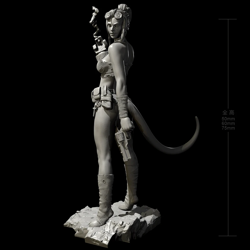 50mm 60mm 75mm Resin model kits figure beauty colorless and self-assembled 3D Printing TD-6625/3D