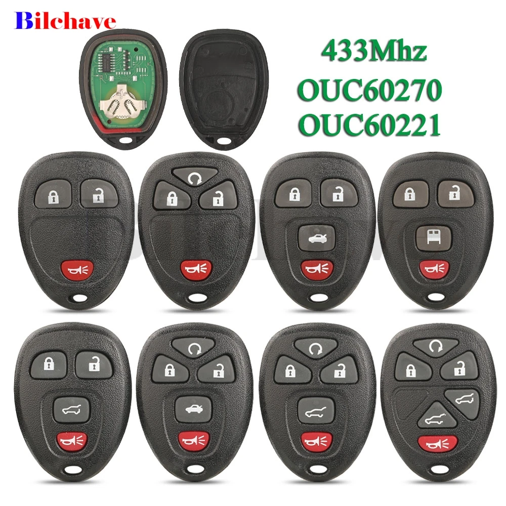 

jingyuqin 433Mhz OUC60270/OUC60221 Remote Key Fob For Buick Enclave Cadillac Escalade SRX Suburban Tahoe Traverse GMC Acadia