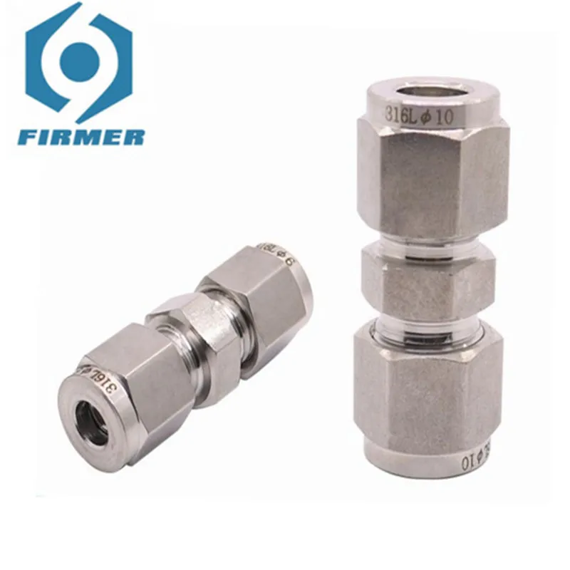 316 Stainless Steel Tube Straight Through Intermediate Joint 5 Pieces Φ3-Φ3~Φ20-Φ20 Strong Connection Support Customization