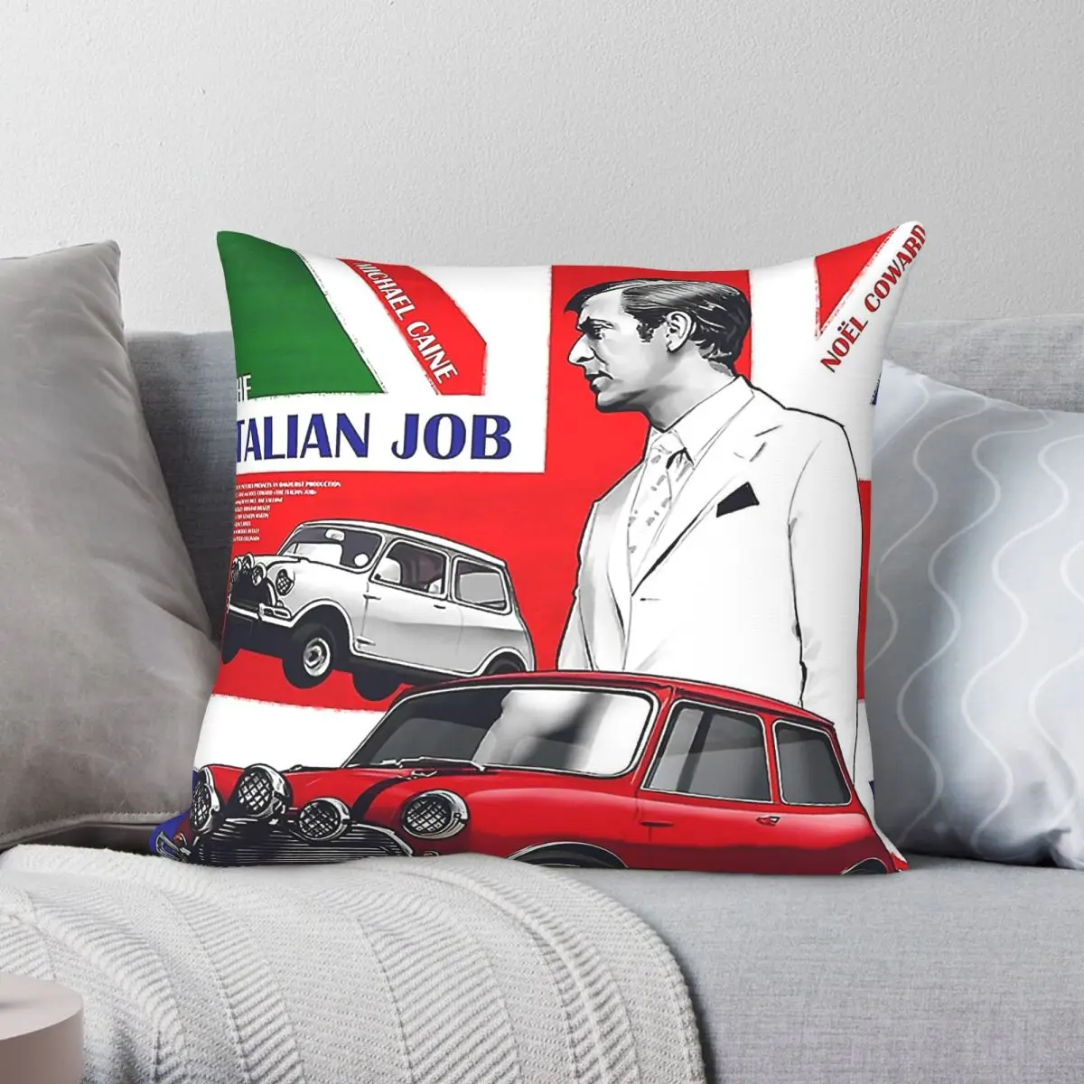 The Italian Job Square Pillowcase Polyester Linen Velvet Creative Zip Decorative Pillow Case Sofa Seater Cushion Cover