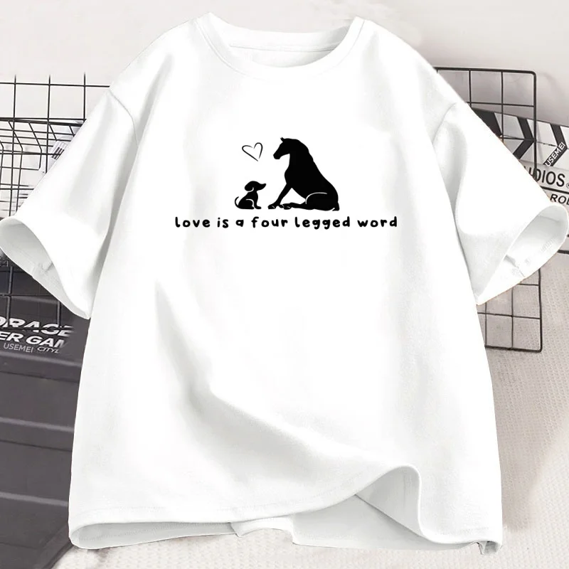 

Love Is A Four Legged Word Женская забавная, свободная, удобная, дышащая, быстросохнущая верхняя одежда с круглым вырезом и 3D-принтом
