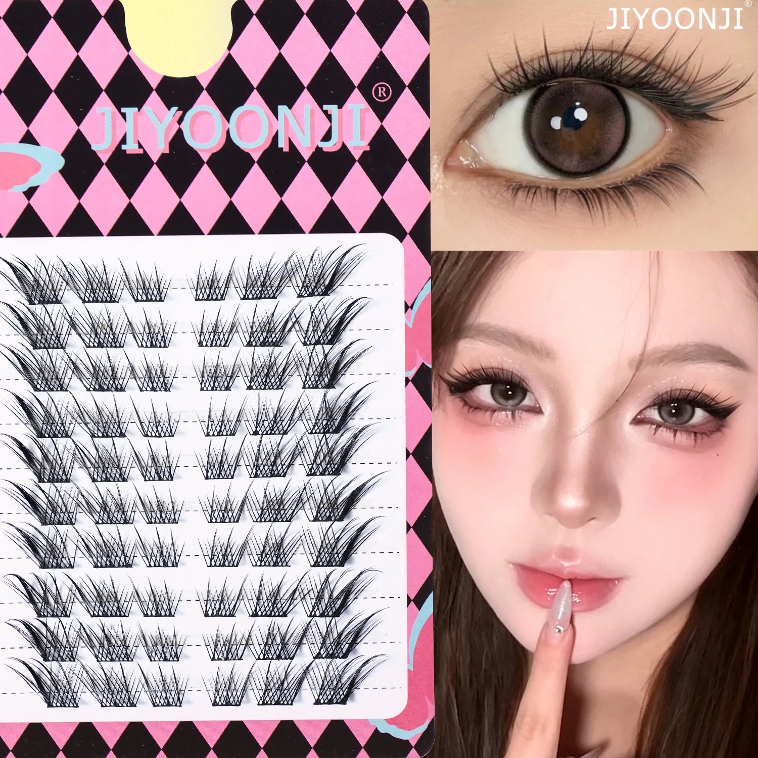 90 Clusters of Fox-Style False Eyelashes, Natural and Dynamic, Elongated at the Outer Corners, Cool and Stylish, Natural-Looking, Realistic, Manga-Style, Cosplay, Thick Fox Single Cluster Eyelashes, 6-12mm