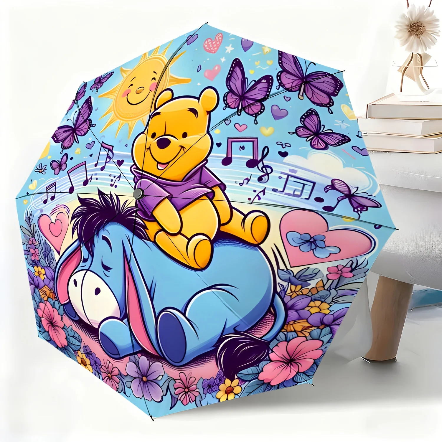 

Автоматический зонт с персонажами мультфильмов Диснея, 1 шт., всепогодный зонт, подходящий для всех случаев, портативный складной зонт