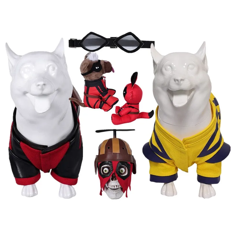 

Death Puppy Dog Pool Косплей Фантазия Волк Логан Косплей Костюм Howlett Pet Dog Очки Одежда Маскировка Хэллоуин Орнамент