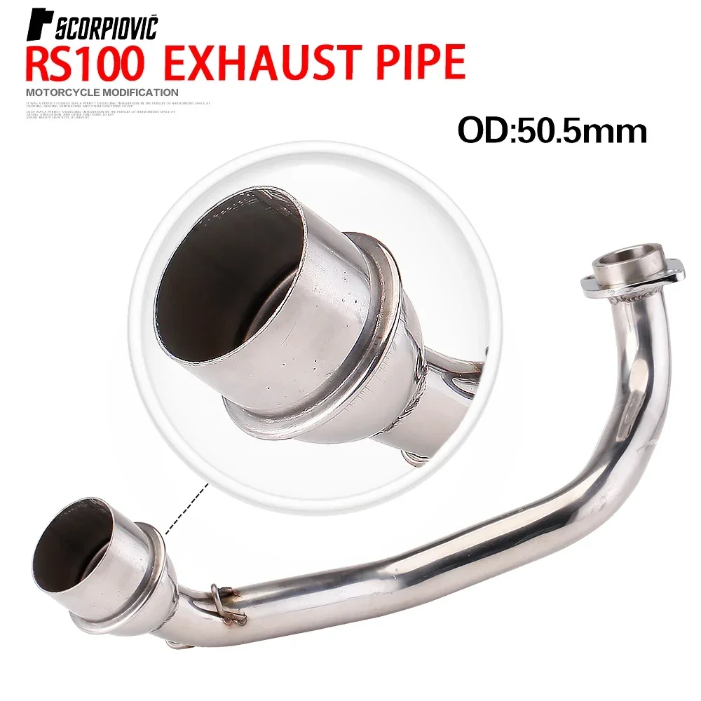 Suitable for YAMAHA RS100 full section stainless steel exhaust pipe modification