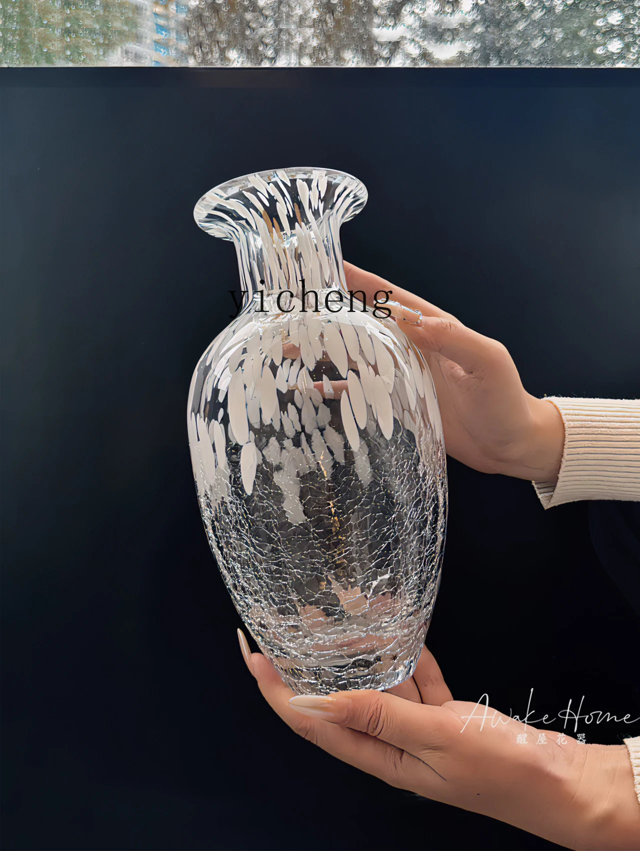

TWR premium home handmade glazed glass vase desktop hydroponic flower ware light luxury ornament