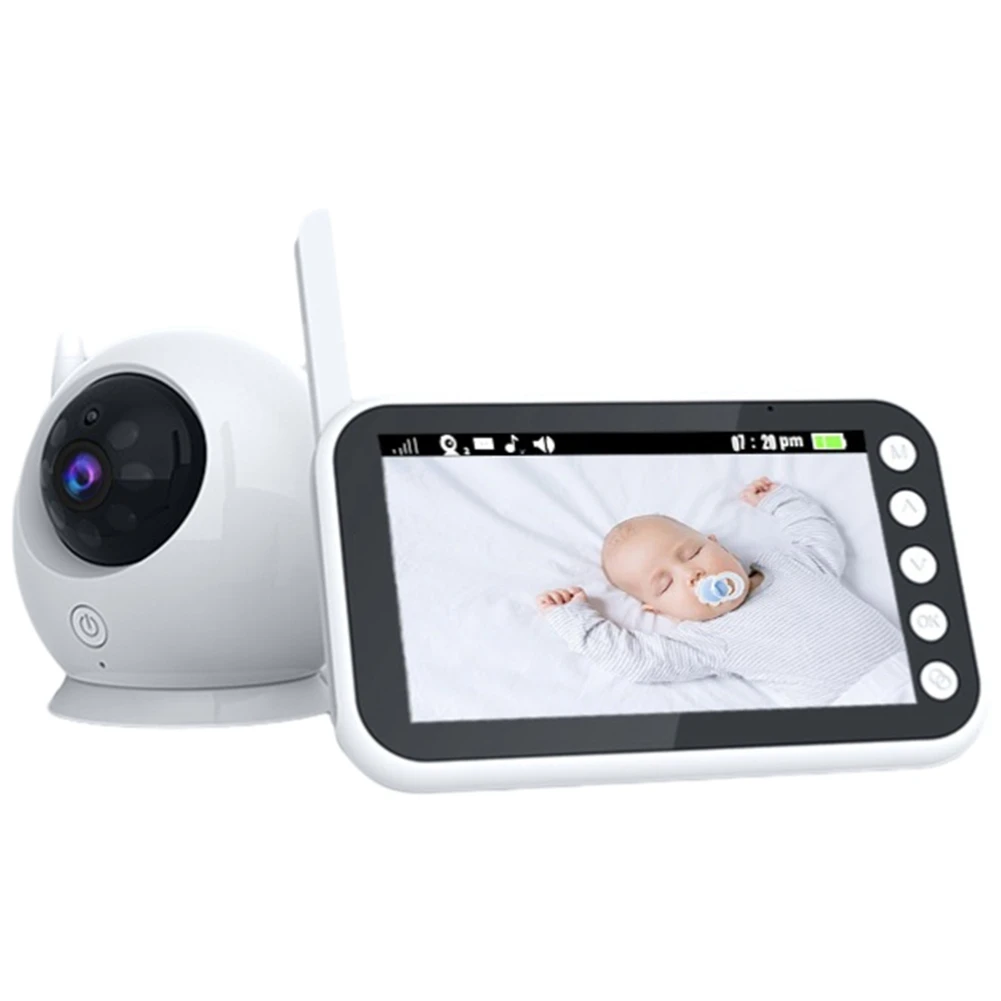 

Video Baby Monitor, Baby Caregiver, 4.3 Inch IPS Screen Baby Camera Monitor Lullaby Feeding Alert Durable Easy Install , US Plug