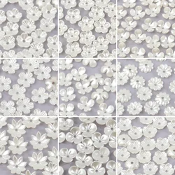 50pcs Flower Beads Caps Imitation Pearl White Acrylic For Jewelry Making Diy Elegant Bracelet Necklace Other Decors Handmade