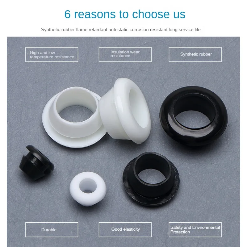 Quick Fit Rubber Single Side Through-hole Through-hole Tapered Two-sided Snap in Grommet Pad Seal O-ring Sealing Cap Hole Plug