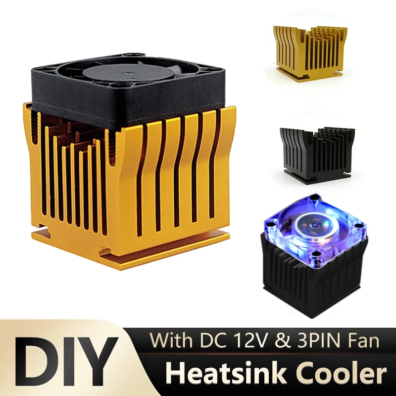 1 Pieces Aluminum Cooler Heatsink DIY Northbridge Golden Black Heat sinks Cooling with 40x40x10mm Fan For PC Computer Case