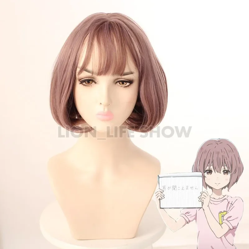 Peruka do cosplay Silent Voice Nishimiya Shouko Kształt głosu Proste włosy syntetyczne