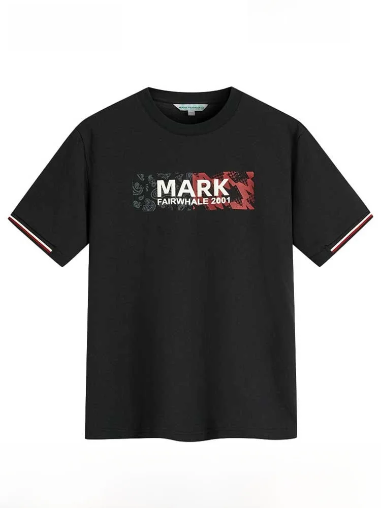 

Мужская футболка Mark Fairwe ort Sve Faionable Summer, новая, приятная для кожи, с буквенным принтом, модная смесь хлопка