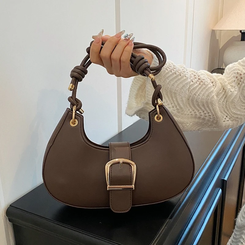 

Винтажные однотонные женские сумки на плечо из искусственной кожи в корейском стиле, простые женские сумки-хобо, сумка через плечо, универсальная женская сумка на каждый день