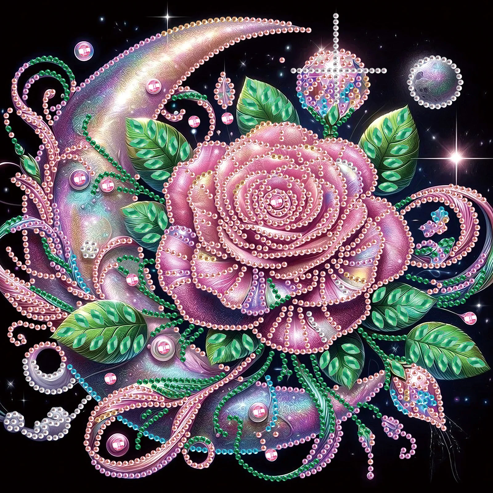 Roses Special Shape Diamond Art Painting Kit for Adult Beginner,Crystal Diamond Special Shape Kit for Home Wall Decoration Gift