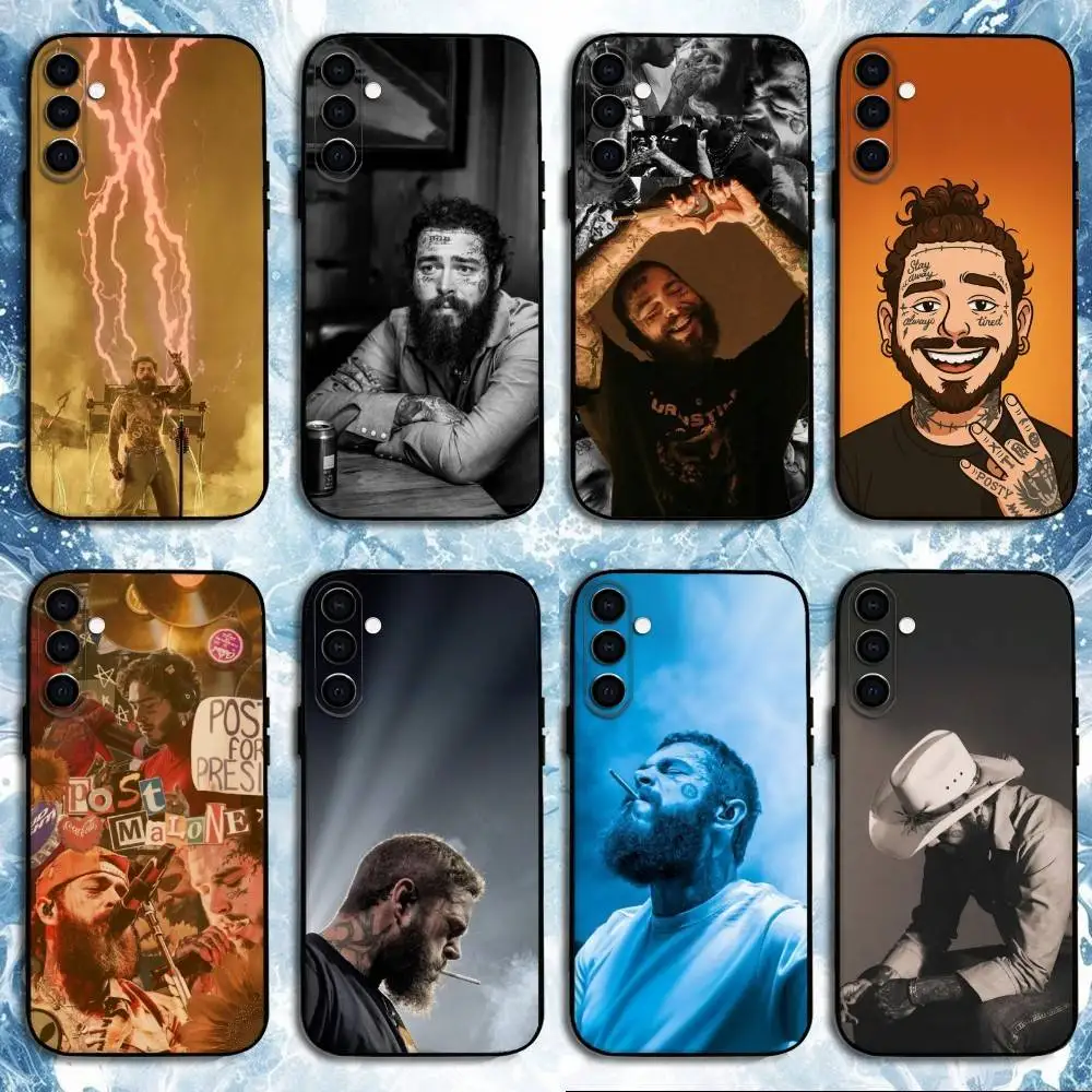 

Singer P-Post M-Malone Phone Case For Samsung Galaxy A73,A72,A71,A70,A53,A52,A51,Others Soft Black Shell