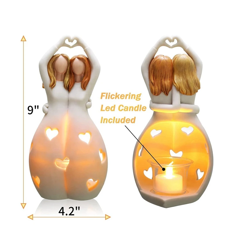Gifts For Friend, Women- Candle Holder Warm LED Candle, Birthday Warm Gifts For Her, Mom, Best Friend, Female Friendship