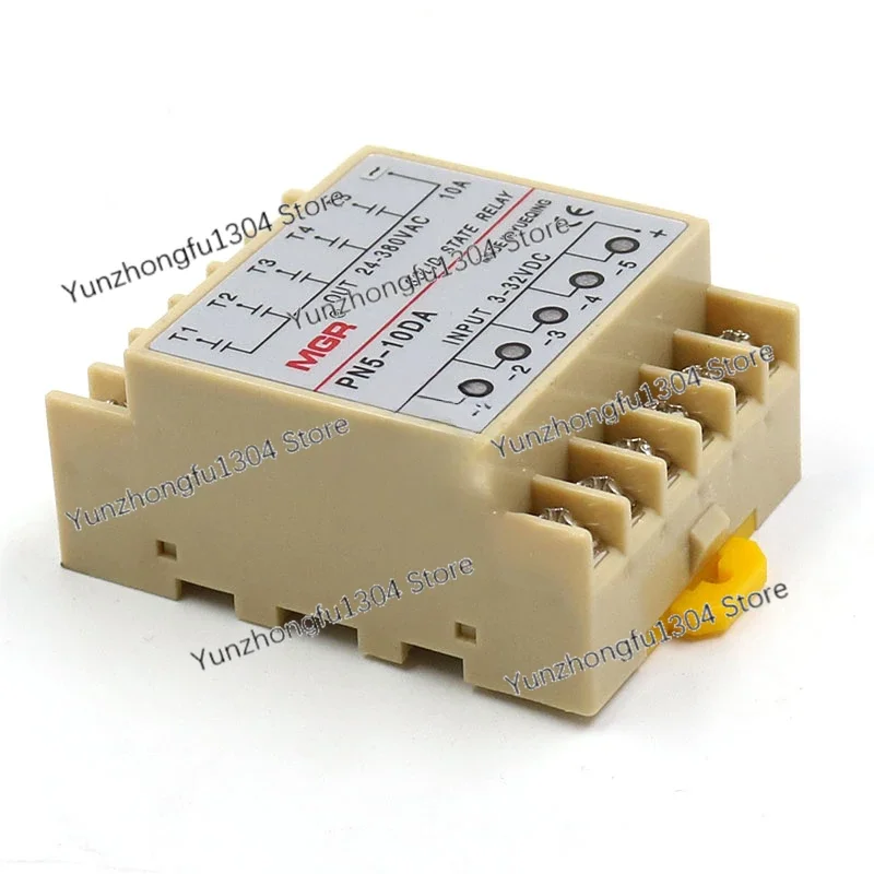 PN5-10DA 5 Groups Din Rail SSR Quintuplicate Five Input 3~32VDC Output 24~380VAC Single Phase DC Solid State Relay