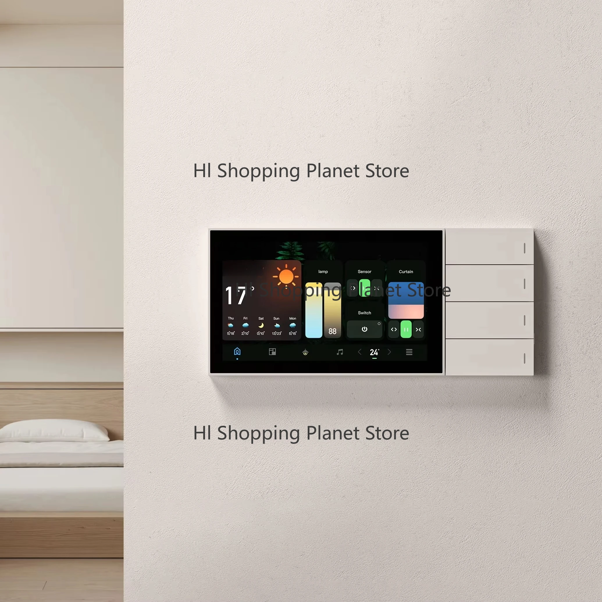 Home AC Control Panel Light Switch Dimmer Automation Touch Screen Control Pad Wi-Fi/CoSS/ZigBee Life  App Nature 7