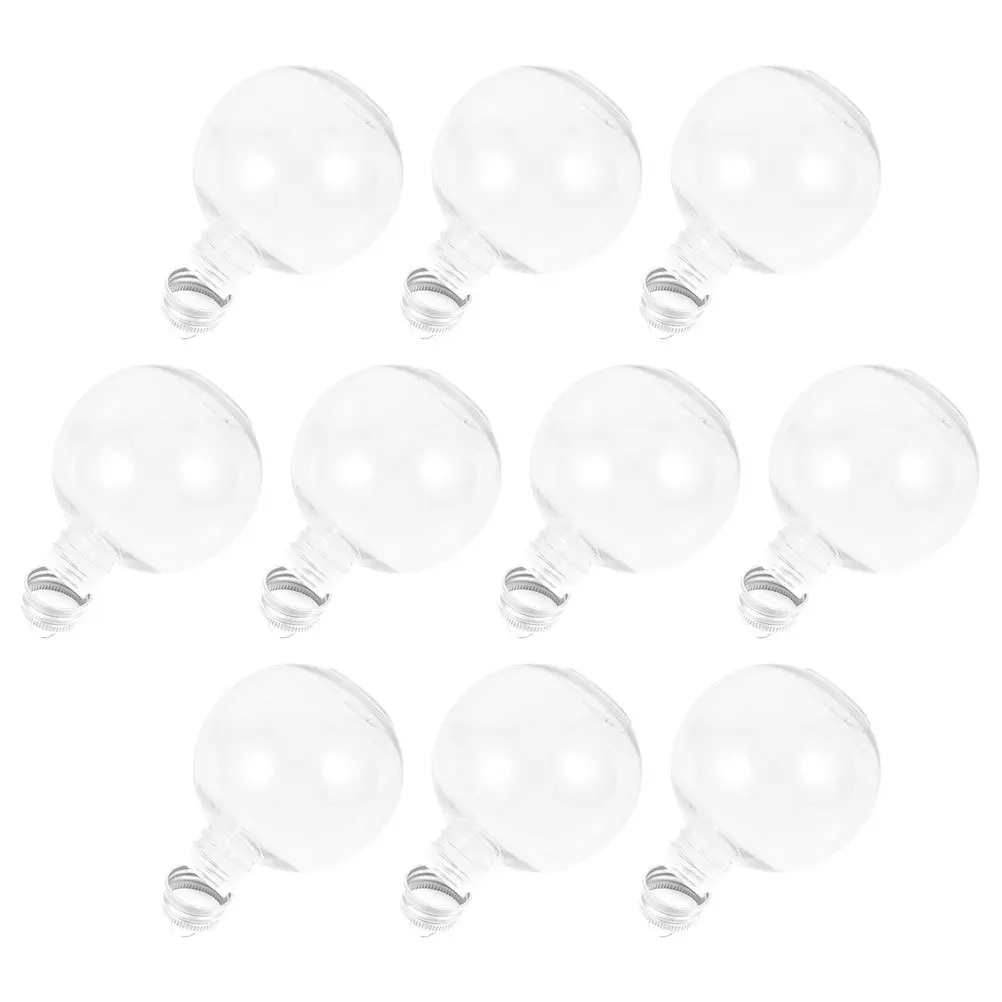 

10Pcs Bulb Shape Juice Storage Bottles Portable Plastic Bottles with Lids Anti-Leak Clear Beverage Containers for Milk Water