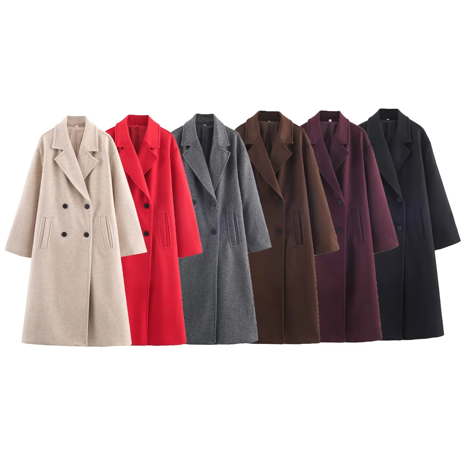 

ZA&JIA New Women's Clothing: European and American Style Fashionable Double-Breasted Loose and Soft Coat