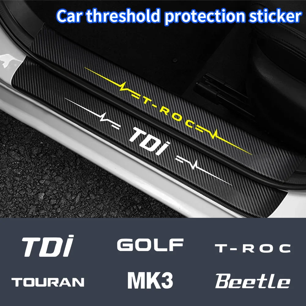 

Car Door Threshold Carbon Fiber Sticker Car Trunk Protective Strip For VW T-ROC TDI GTI Polo Golf Jetta Tiguan Touran Passat MK5