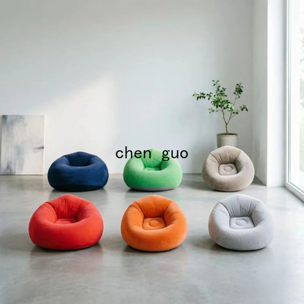 Cross-border inflatable lazy sofa inflatable football sofa pvc flocking foldable lazy recliner inflatable bean bag