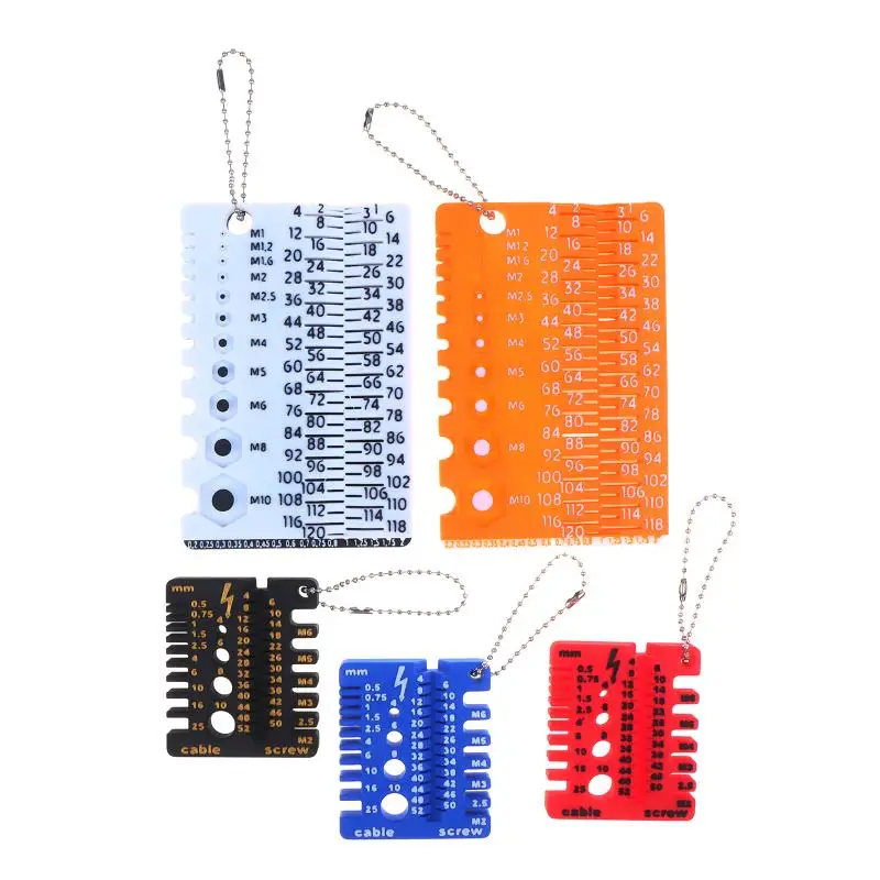 M1-M10 Screw Nut Thread Gauge Bolt Size Measuring Tool Multi Spec Thread Checker For Hardware Machining Engineering Workshop Us