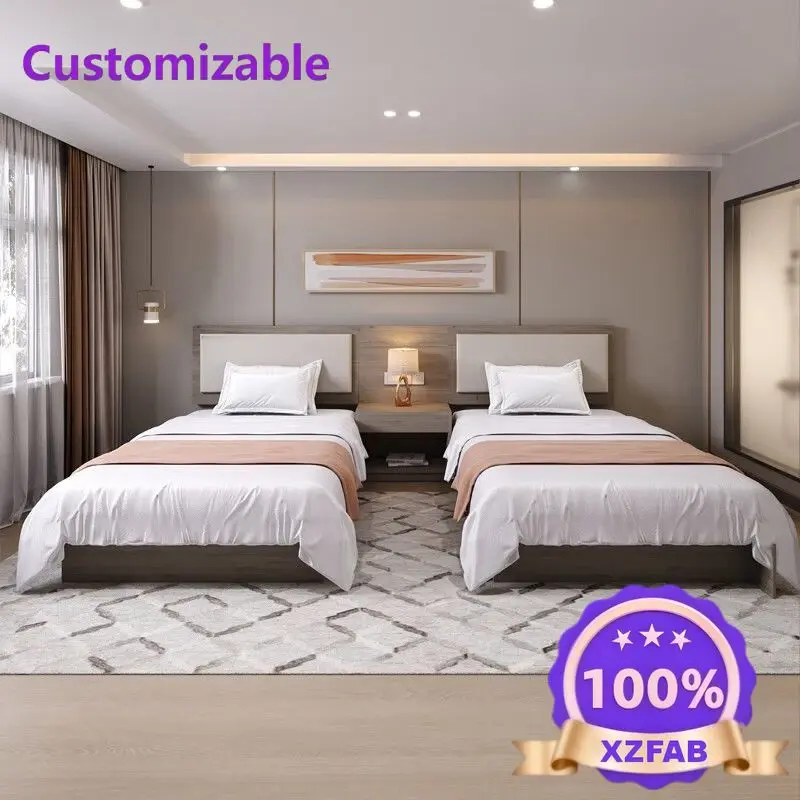 Factory Direct 2026 Hotel bed special furniture standard room full set of hotel beds are now standard room twin bed homestay dou