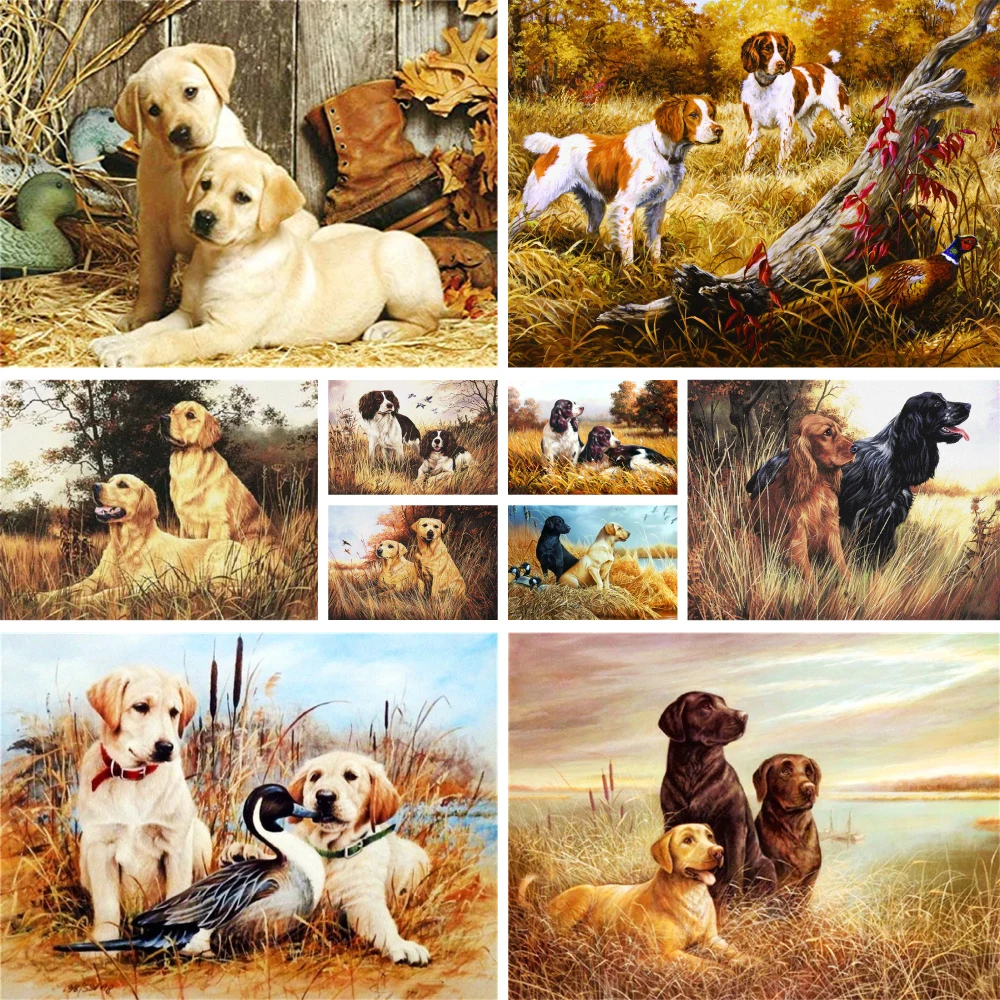 Animal Dog Labrador Printed Cross Stitch Full Kit Embroidery Handmade Handicraft Craft Knitting For Adults Different Promotions