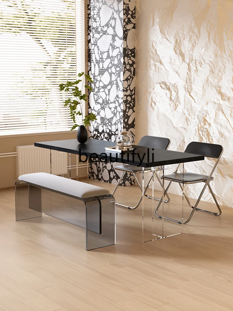 Transparent suspended acrylic bench living room dining table and chairs household