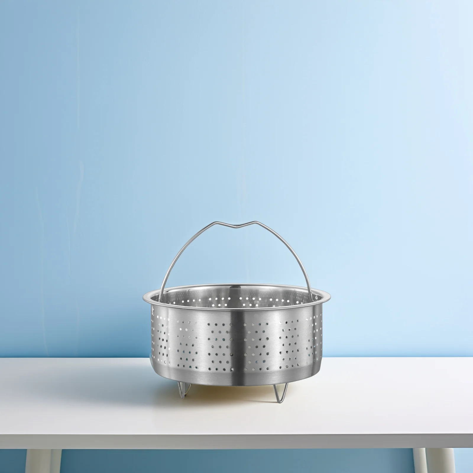 

Stainless Steel Basket 18CM Rice Vegetable Steamer Pot Drainable Compartment Steamer Lightweight Kitchen Barware
