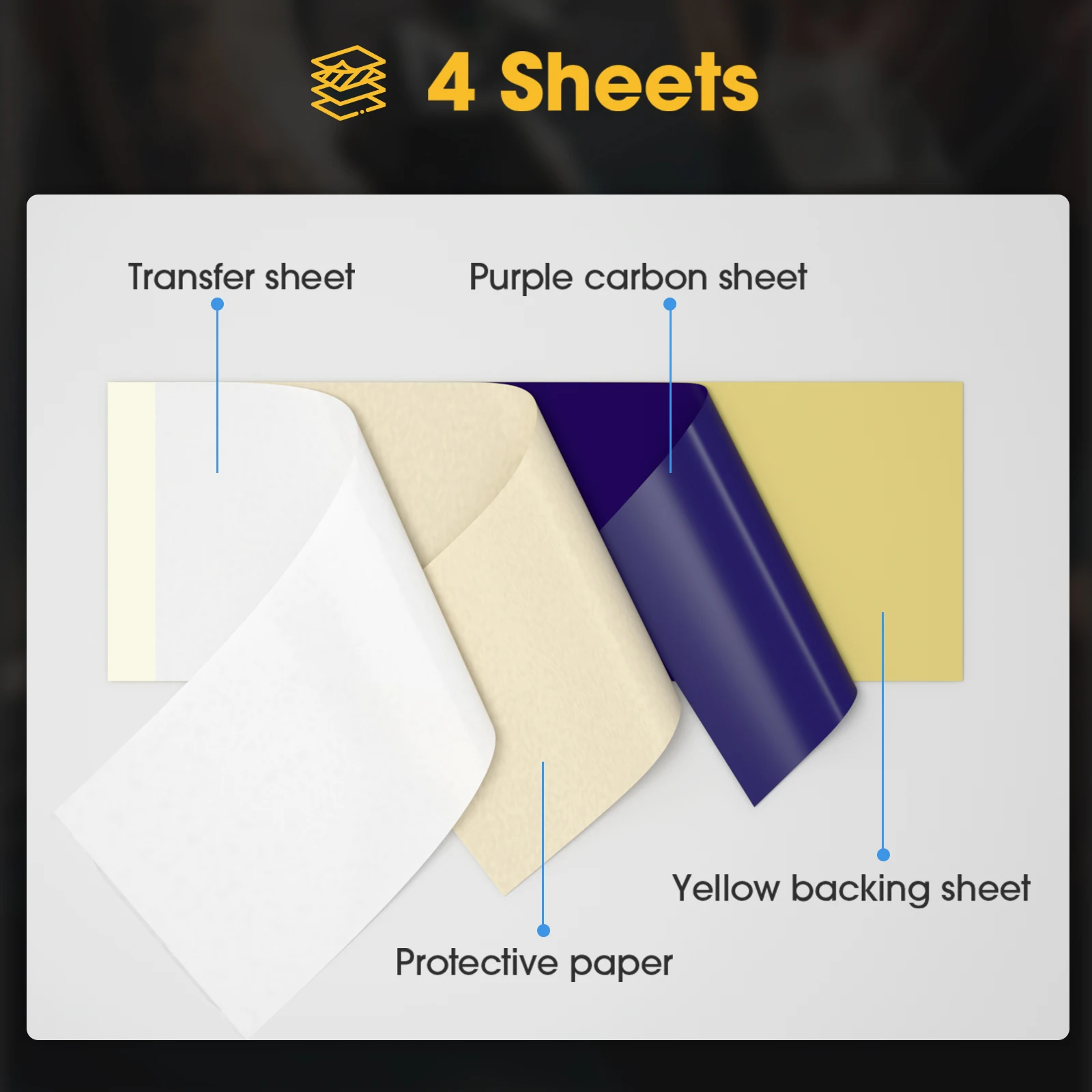 Mini Tattoo Transfer Paper 100 Sheets 4.19x12.01in Compatible with Portable Printers Tattoo Stencil Paper Tattoo Accessories