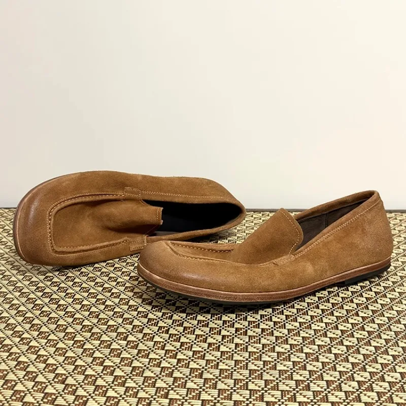 Handmade Fisherman Shoes Men's Cowhide Slip-on Casual Loafers Genuine Leather Outdoor Comfortable Driving Shoes Mocassin Homme