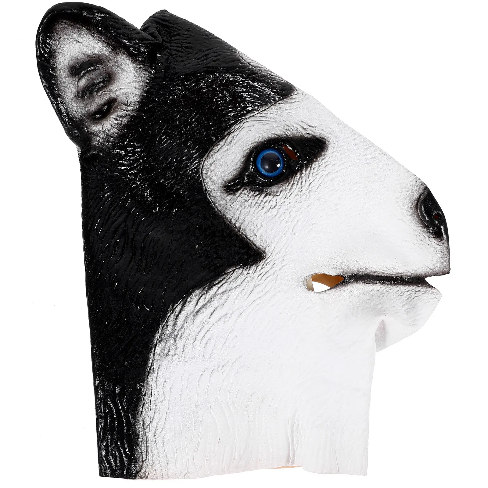 

Natural Latex Eco Friendly Dog Head Mask Realistic Comfortable Breathable See Through Eyes Perfect for Halloween