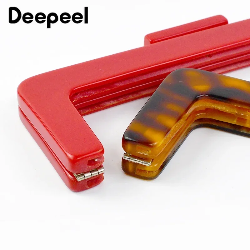 1Pc Deepeel 23cm Square Acrylic Handbag Handle Plastic Kiss Clasp DIY Sewing Brackets Bags Handles Purse Clip Frame Accessories