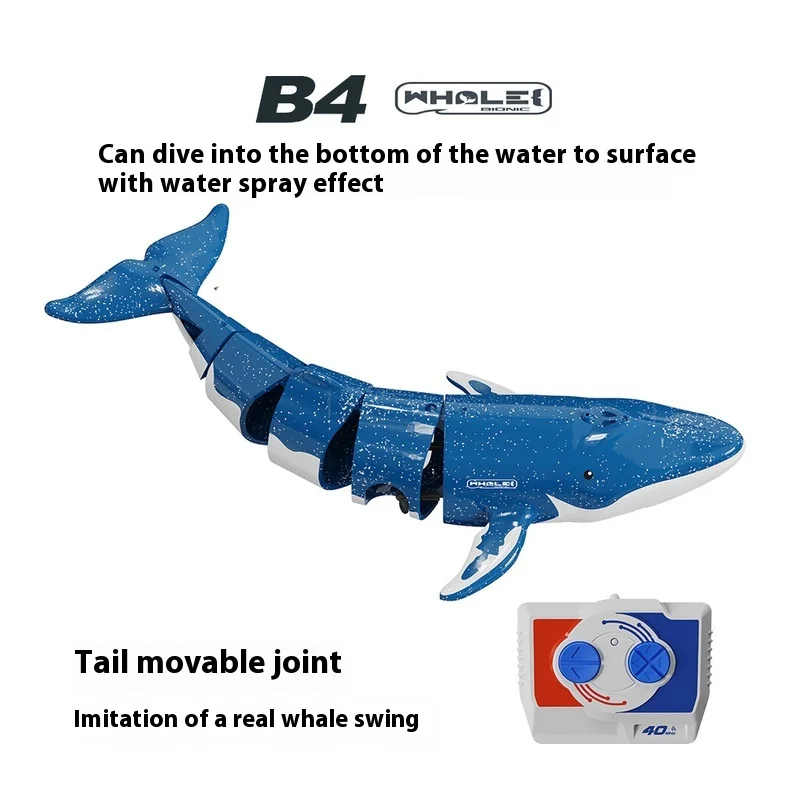 

Remote Control Whale Simulation Water Boat Electric Summer Water Shark Diving Water Spray Toy