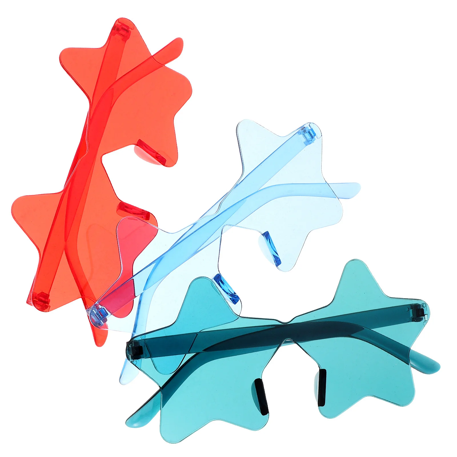 

3pcs Colorful Star Red Blue Green Lightweight Party Photo Props Fun Dancing Eyewear Cosplay Accessories Party Star
