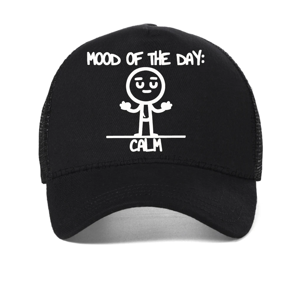 

Mood of the Day Calm Graphic Print baseball cap Mens Summer Casual visor hat fashion women Breathable mesh Snapback hats