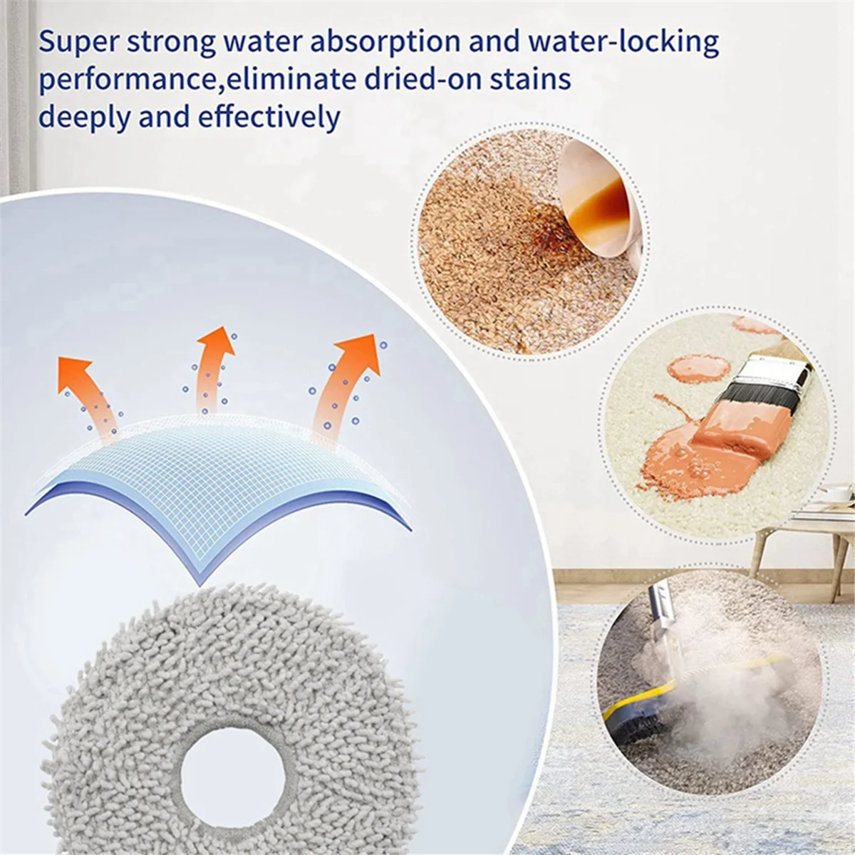 ผ้าซับ 6 ชิ้นสําหรับเครื่องดูดฝุ่น DEEBOT X2 PRO อุปกรณ์เสริมเครื่องดูดฝุ่นหุ่นยนต์กวาด