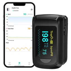 HealthTree Fingertip Pulse Oximeter Bluetooth Oximetry PR Oxygen Saturation SpO2 PI Oximetro De Dedo Pulsioximetro Oxymeter